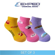 Exped Kids’ Fashion Cotton Charcoal Anklet Socks 3D0876 – Set of 3