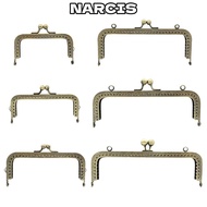 NARCIS Purse Frame Kiss Clasp, Metal Vintage Purse Clasp Frame, Mini Bag Hardware Purse Frame DIY Cr