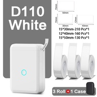 Nimbot เครื่องพิมพ์ D110ขนาดเล็กพกพาเครื่องพิมพ์ฉลากแบบใช้ความร้อนมีกาวในตัวสติกเกอร์สีขาวเครื่องพิม