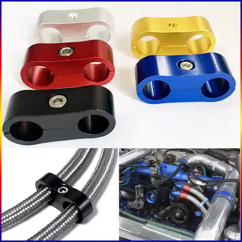 Hose Separator Clamp AN4 AN6 AN8 AN10 AN12 Braided Rubber Hose Clamp Billet Oil Fuel Water Tube Divi