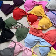DFYNE Sports Stretch Breathable Yoga Fitness Bow Small Bra Shorts Suit Women