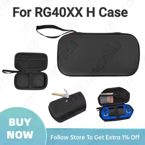 For ANBERNIC RG40XX H Carrying Case with Mesh Pouch Handbag Shcokproof EVA Hard Shell Storage Bag fo