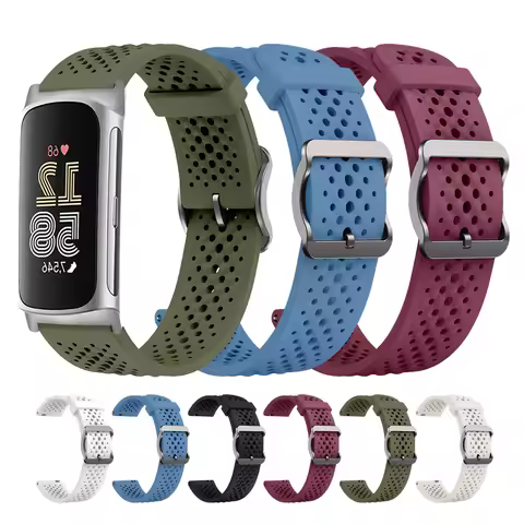 Classic Band Suitable for Fitbit Charge 6 Breathable Soft Silicone Wristband for Charge 5/Charge6 Sp
