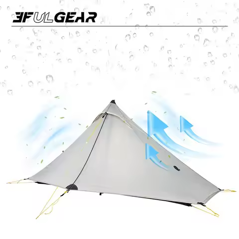 3F UL SilPOLY SilNYLON 2026 Version LANSHAN 1 PRO Outdoor TIPI No-See-Um 3 And 4 Season 230*80*120CM