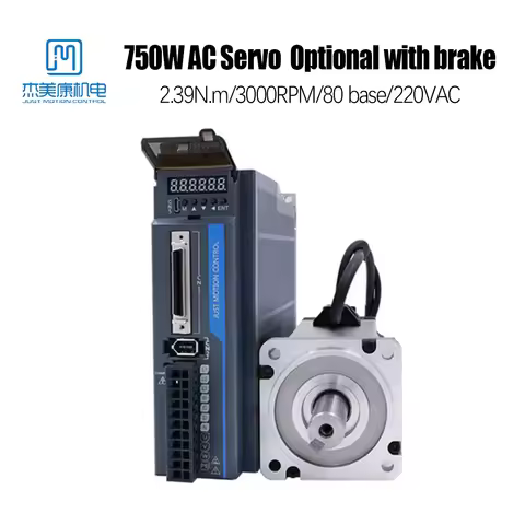 JMC 80JASM507230K-17BCD 750W 0.75Kw 3000Rpm 2.39Nm 80mm 220V AC Servo Motor With Driver JAND7502-20B