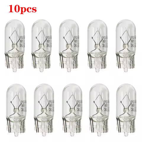 10X White T10 W5W 501 194 Clear Signal Lamp Glass 12V 5W Warm White W2.1x9.5d Single Filament Car Bu