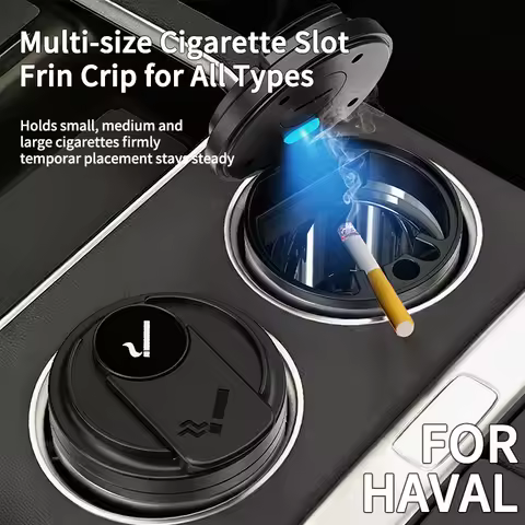 Premium Exquisite New With LED Light Car Ashtray Auto Interior Accessories For HAVAL H9 V7 H6 H7 Dar