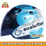 helm wanita gm evolution note sea blue terbaru