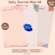 Planner Book Refill Binder Paper Daily Journal Premium Motif A6 A6 Binder A6 Paper