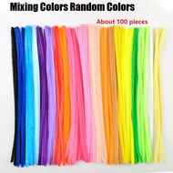 Mixed Colors 100Pcs Extra Thick Fuzzy Wire Set Plush Flower Kit DIY Artificial Flower Handmade DIY D