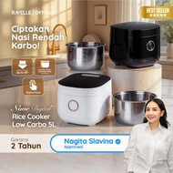 RAVELLE NOVE Digital Low Carbo Rice Cooker 1.8 Liter Rice (5 Liter) - Low Watt Rice Cooker (Stainles