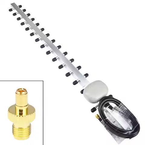 4G Antenna Yagi Exterior 28dbi 4G LTE SMA Male Outdoor RG58 1.5m Cable + SMA Female to TS9 male adap