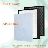For Coway Air Purifier AP-1016A  AP1016A Replacement HEPA Filter and Activated Carbon Deodorizing Filter