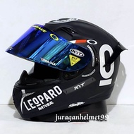 helm full face kyt K2 raider black doff paket ganteng leopard