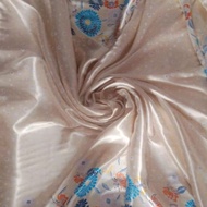 Satin silk fabric with floral motif satin silk fabric/ / fabric