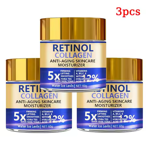 1/2/3pcs Retinol & Collagen Face Cream 60g Moisturizer 5X Firming Lift 1.2% Hyaluronic Acid Deep Hyd