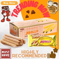 30 packs x 11gm - Apollo Stick Wafers 阿波羅蛋卷 / Chocolate Wafer Cream 阿波羅巧克力蛋卷 [Chocolate 巧克力 / Strawb