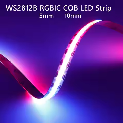 WS2812B RGBIC Individually Addressable COB LED Strip WS2812 High Density 60/100/160Leds/m 5mm/10mm C