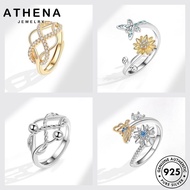 ATHENA JEWELRY Fashion Moissanite Ring Perempuan Diamond 925 Adjustable Silver Women Original Cincin Gold M117