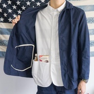 日系小圓領夾克外套男 法式工作便服 Navy Chore Jacket