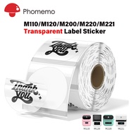 Transparent Label Sticker For Phomemo M110/M220/M120/M200/M221/241BT/D520 Thermal Printer