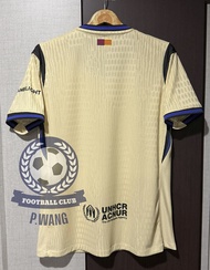 New!! เสื้อ บาร์เซโลน่า Away ชุดเยือน เกรดนักเตะ [ PLAYER ] 2025/26 ฟลูออฟชั่นอาร์มLALIGA และชื่อเบอ