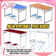 Meja lipat portable | Meja Lipat Koper HPL / Meja Lipat Praktis