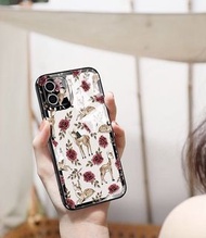 優雅花與鹿透明iPhone 12 iPhone 11 X XR XS Max手機殼（送螢幕保護貼及手繩）case Pro Max, Pro, Mini