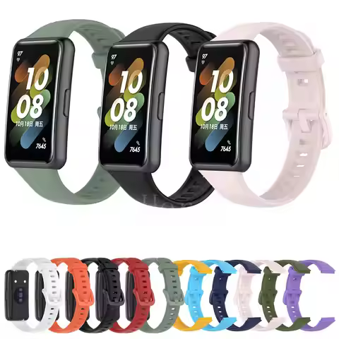 Colorful Sport Soft Silicone Wristband For Huawei Band 7 Smartwatch Bracelet WatchBand For Huawei Ba
