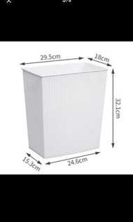 垃圾桶 13L無蓋加厚塑料家用簡約分類雜物收納桶 台灣制 白色長方形
