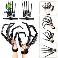 ZILUOLAN 1PC Finger Glove, Scarry Fake Fingers Skeleton Hands Halloween Articulated Finger, Funny Tr
