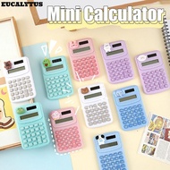 EUCALYTUSS Mini Calculator, 8-Digit Portable Math Calculator, Professional Plastic Cartoon Accountin
