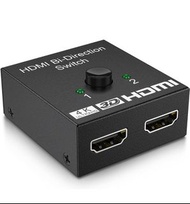 Bi-Directional HDMI Switch, HDMI 1.4 Switcher 2 in 1 Out, HDMI Splitter 2 in 1 Out, Supports 4K 3D 1