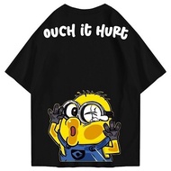 Kaos Cartoon Minions Cotton Short Sleeve Tee Shirt Summer Casual Men Women Boy Girl Tops