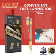 LDNIO LC89 High Speed 2 in 1 Cable Compatible to iP & Data Micro USB Android Ring Cable