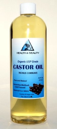 (H&amp;B Oils Center Co.) Castor Oil USP Grade Organic Cold Pressed Pure Hexane Free 16 oz