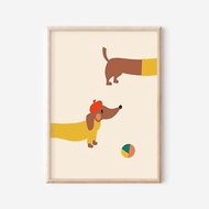 數位 腊肠狗 (Dachshund)－數位下載嬰兒房海報