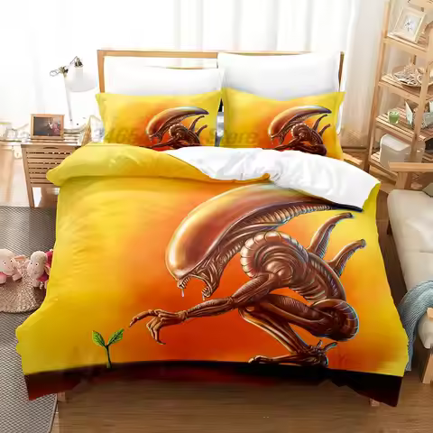 Alien Bedding Set Single Twin Full Queen King Size Bed Set Aldult Kid Bedroom Duvetcover Sets 3D 202