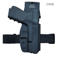 BBF Make OWB KYDEX ซองปืนเหมาะกับ: glock 19 19X23 32 17 22 31 25 26 27 33 30S CZ P10ยุทธวิธีนอกเอวพกพาซองห้อยขากระเป๋าคลิปหนีบเข็มขัดการล่าสัตว์กลางแจ้ง Holsters อุปกรณ์เสริมขวามือวาด B.B.F Make