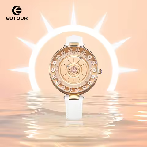 EUTOUR 2025 New Magnetic Quartz Women's Wristwatch - Elegant Ladies Fashion Watch with Leather Strap