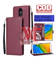 XIAOMI REDMI 5 PLUS Leather Flip Cover Wallet Case Kulit - Casing Dompet Case Wallet Leather Flip Case XIAOMI REDMI 5 PLUS