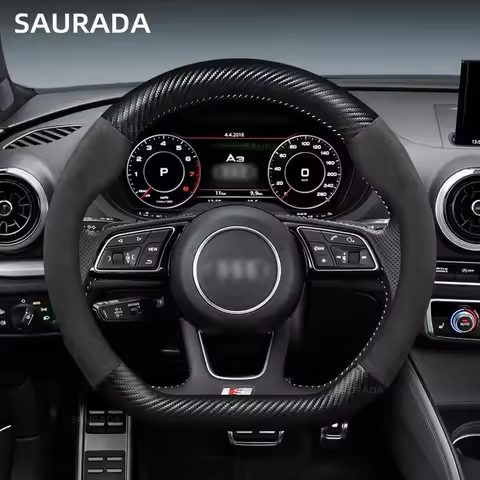 Car Steering Wheels Cover 38cm 15" For Audi A1 A2 A3 A4 A5 A6 A7 A8 Q2 Q3 Q5 Q7 S1 S2 S3 S5 S6 Sport