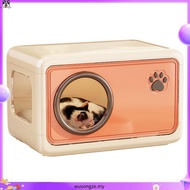 Plastic Double-Layer Cat Cage – Indoor Pet Kennel for Cats/Small Dogs, 4-Season Semi-Enclosed Cat Ho