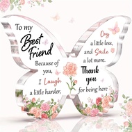 Bestie Gifts for Women Friend Birthday Gifts Friendship Gifts for Women - Butterfly Shaped Acrylic D