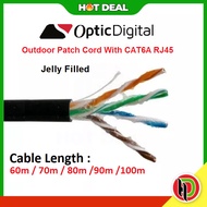 Optic Digital Cat6 Outdoor Patch Cord  - 60m / 70m / 80m / 90m / 100m - Outdoor Lan Cable - Outdoor 