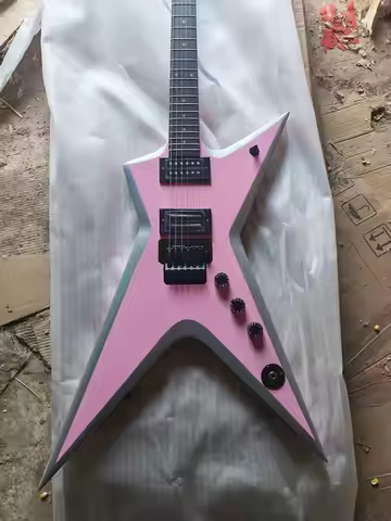 Pink 6 String Electric Guitar Mahoney Body Support Custom