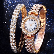 Rhinestone Watch Women Watch Fashion Watch and Bracelet Set Ladies Female Clock