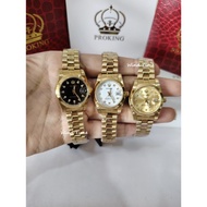 PROKING Women's Analog Watch – Elegant Gold Stainless Steel Diamond Dial Jam Tangan