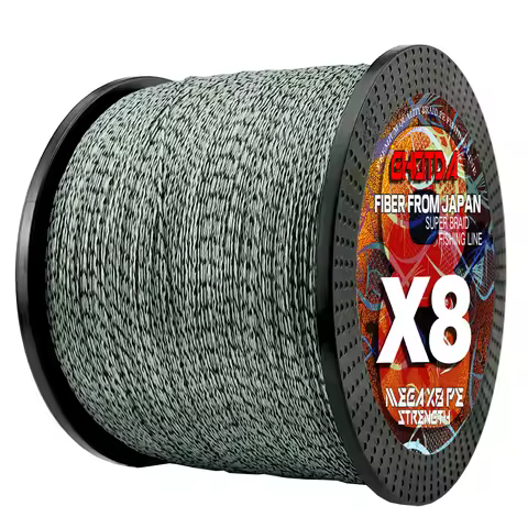 GHOTDA Braided Fishing Line Speckle PE Fishing Line 8 Strand Saltwater 18LB-78LB Fishing Wire Carp M