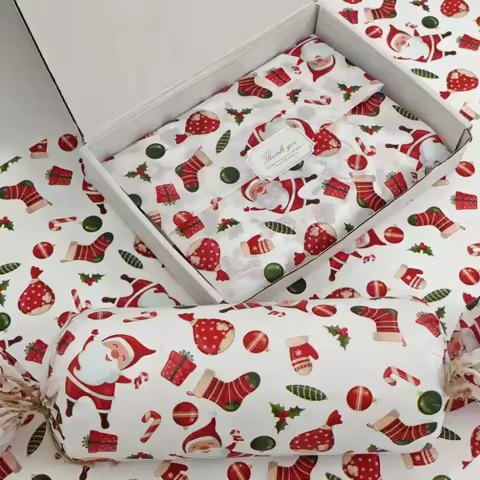 10pcs Snow Pear Paper Christmas Santa Claus Light Elements Gift Wrapping Paper Christmas Packaging D